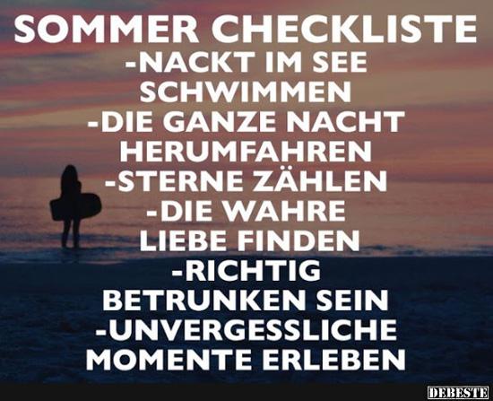 Sommer-Checkliste.. - Lustige Bilder | DEBESTE.de