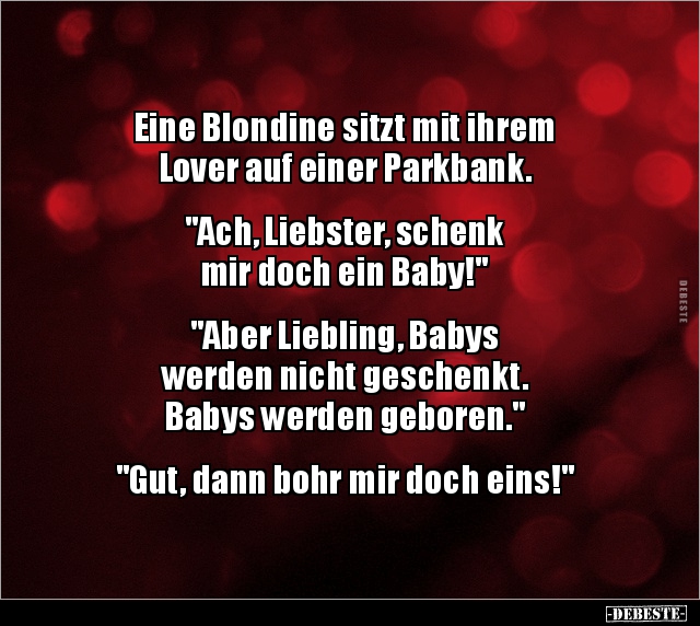 Eine Blondine sitzt mit ihrem Lover auf einer.. - Lustige Bilder | DEBESTE.de