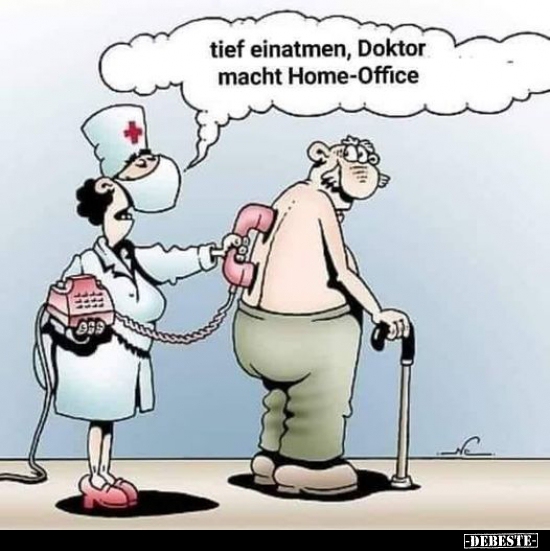 Tief einatmen, Doktor macht Home-Office.. - Lustige Bilder | DEBESTE.de