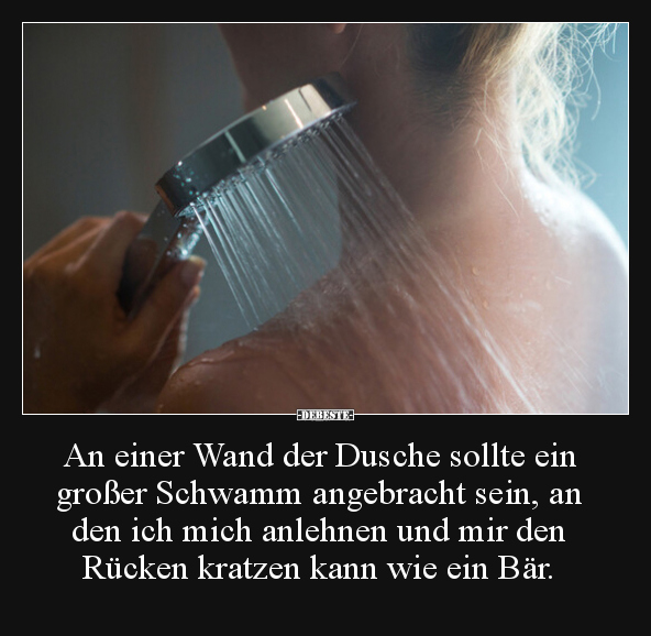 An einer Wand der Dusche sollte ein großer Schwamm.. - Lustige Bilder | DEBESTE.de