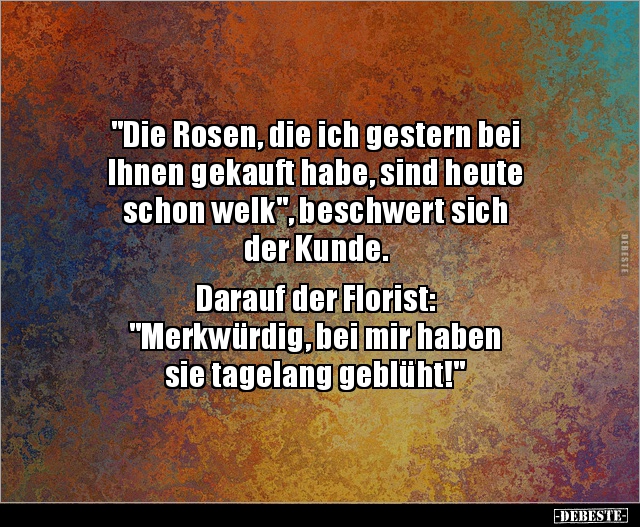 "Die Rosen, die ich gestern bei Ihnen gekauft habe.." - Lustige Bilder | DEBESTE.de