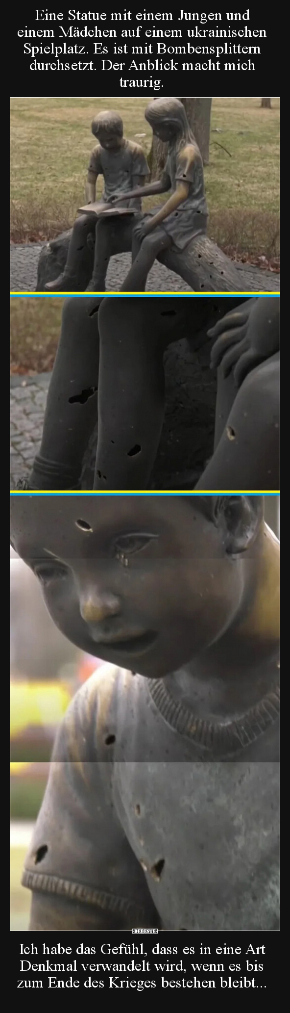 Eine Statue mit einem Jungen und einem Mädchen auf einem.. - Lustige Bilder | DEBESTE.de