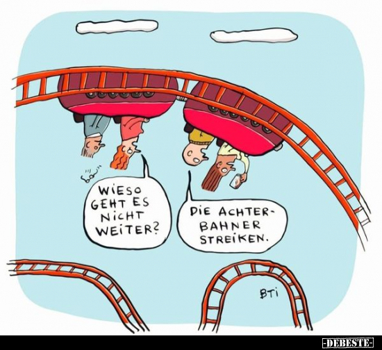 Wieso geht es nicht weiter? Die Achterbahner streiken.. - Lustige Bilder | DEBESTE.de