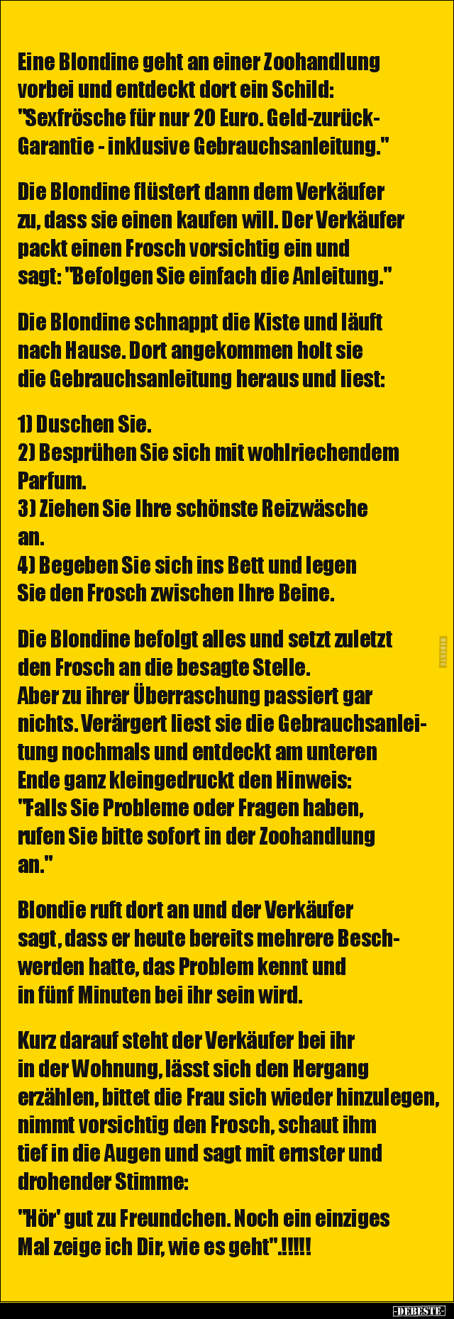 Eine Blondine geht an einer Zoohandlung vorbei und entdeckt.. - Lustige Bilder | DEBESTE.de