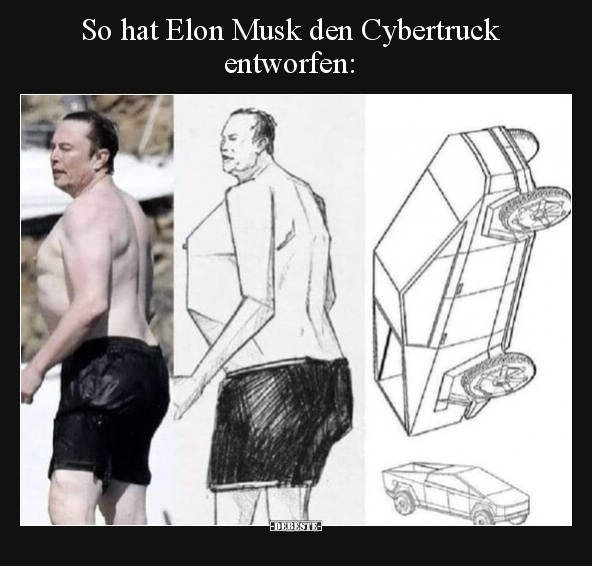 So hat Elon Musk den Cybertruck entworfen.. - Lustige Bilder | DEBESTE.de