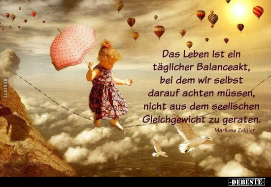Das Leben ist ein täglicher Balanceakt, bei dem wir selbst.. - Lustige Bilder | DEBESTE.de