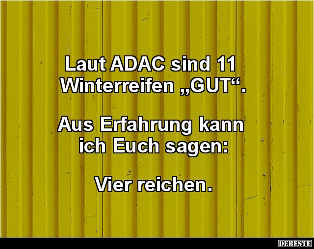Laut ADAC sind 11 Winterreifen „GUT“... - Lustige Bilder | DEBESTE.de
