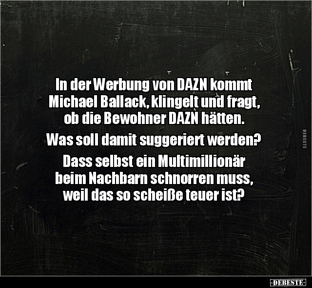 In der Werbung von DAZN kommt Michael Ballack, klingelt.. - Lustige Bilder | DEBESTE.de