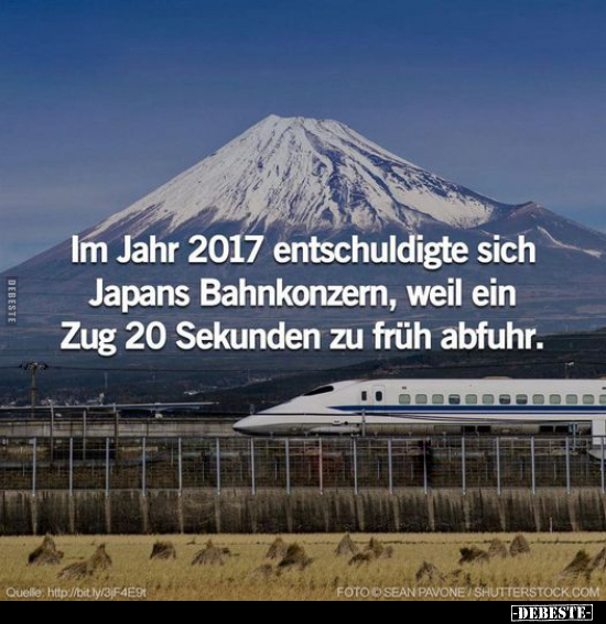 Im Jahr 2017 entschuldigte sich Japans Bahnkonzern, weil.. - Lustige Bilder | DEBESTE.de