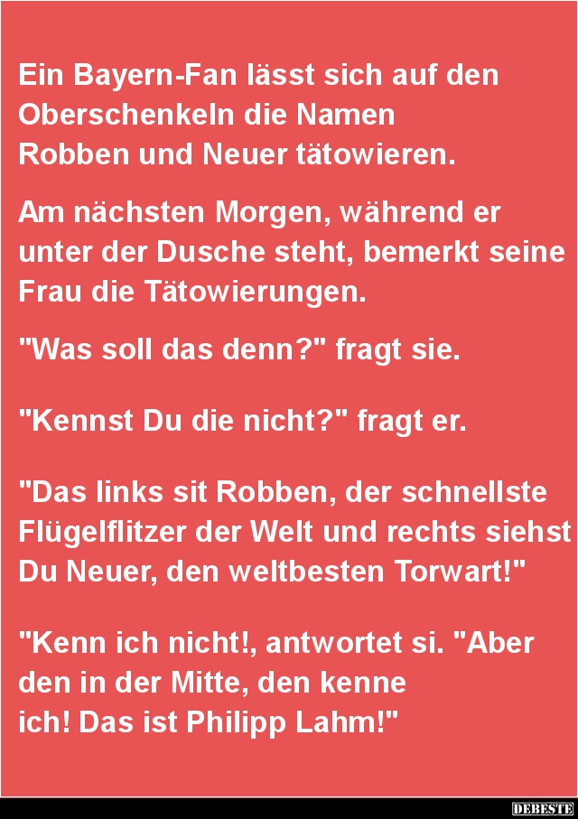 Ein Bayern-Fan lässt sich auf den Oberschenkeln.. - Lustige Bilder | DEBESTE.de