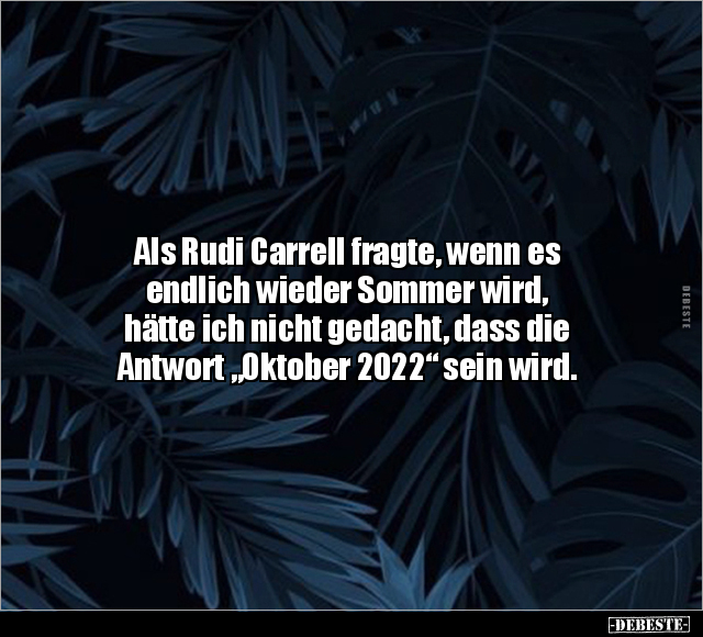 Als Rudi Carrell fragte, wenn es endlich wieder Sommer.. - Lustige Bilder | DEBESTE.de