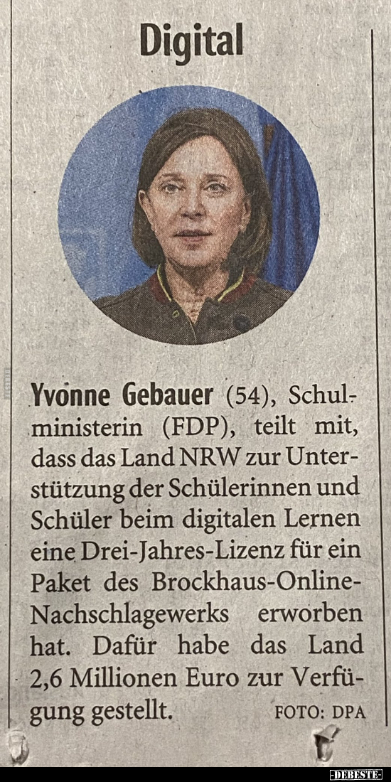 Yvonne Gebauer (54), Schul- ministerin (FDP).. - Lustige Bilder | DEBESTE.de