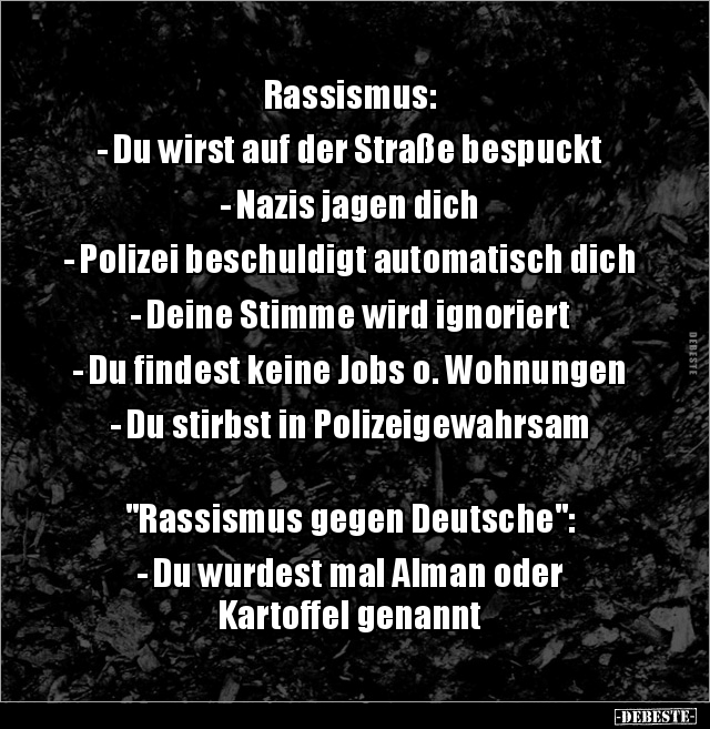 Rassismus: - Du wirst auf der Straße bespuckt - Nazis.. - Lustige Bilder | DEBESTE.de