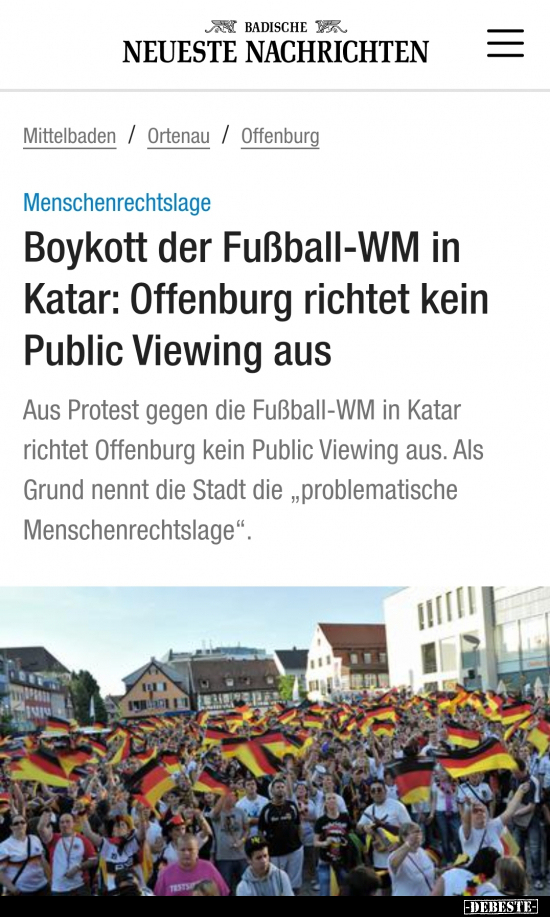 Boykott der Fußball-WM in Katar: Offenburg richtet kein.. - Lustige Bilder | DEBESTE.de