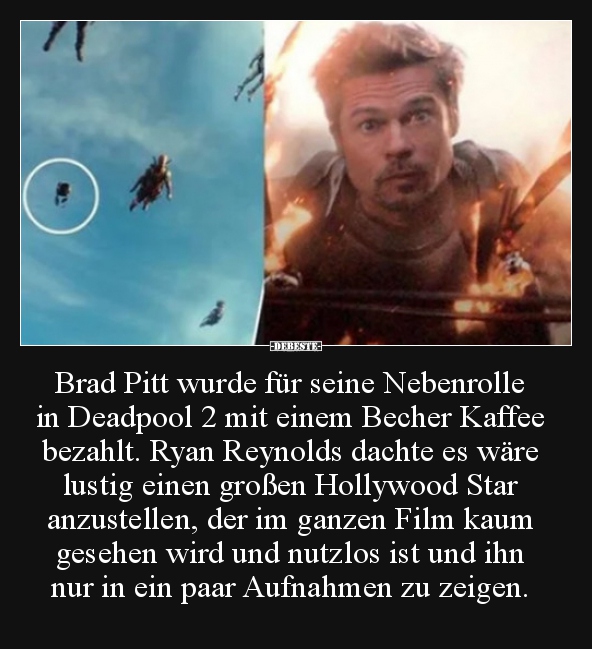 Brad Pitt wurde für seine Nebenrolle in Deadpool 2 mit.. - Lustige Bilder | DEBESTE.de