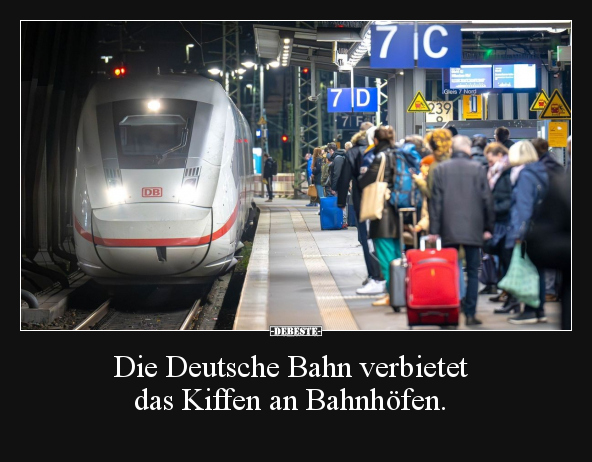 Die Deutsche Bahn verbietet das Kiffen an Bahnhöfen...