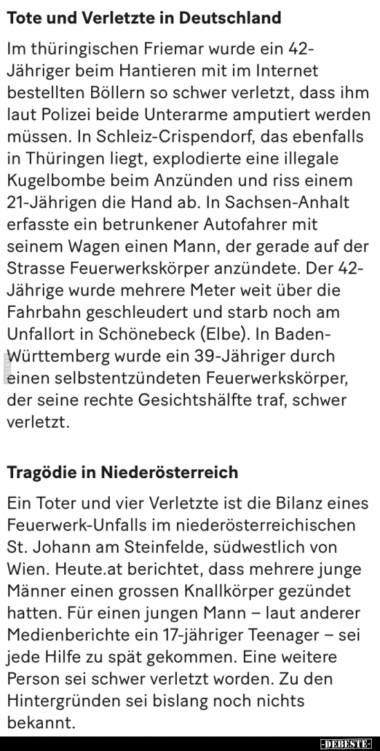 Tote und Verletzte in Deutschland.. - Lustige Bilder | DEBESTE.de
