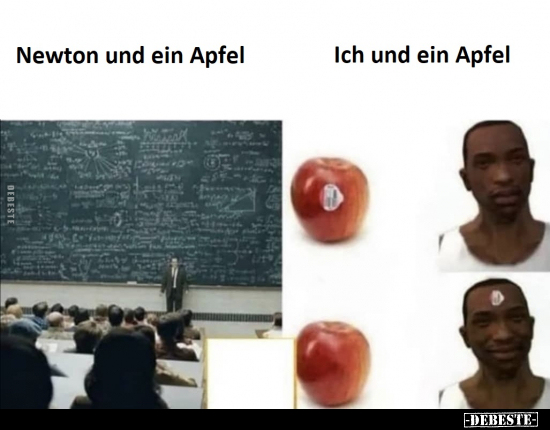 Newton und ein Apfel.. - Lustige Bilder | DEBESTE.de
