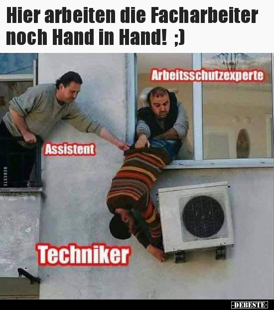 Hier arbeiten die Facharbeiter noch Hand in Hand! ;) - Lustige Bilder | DEBESTE.de