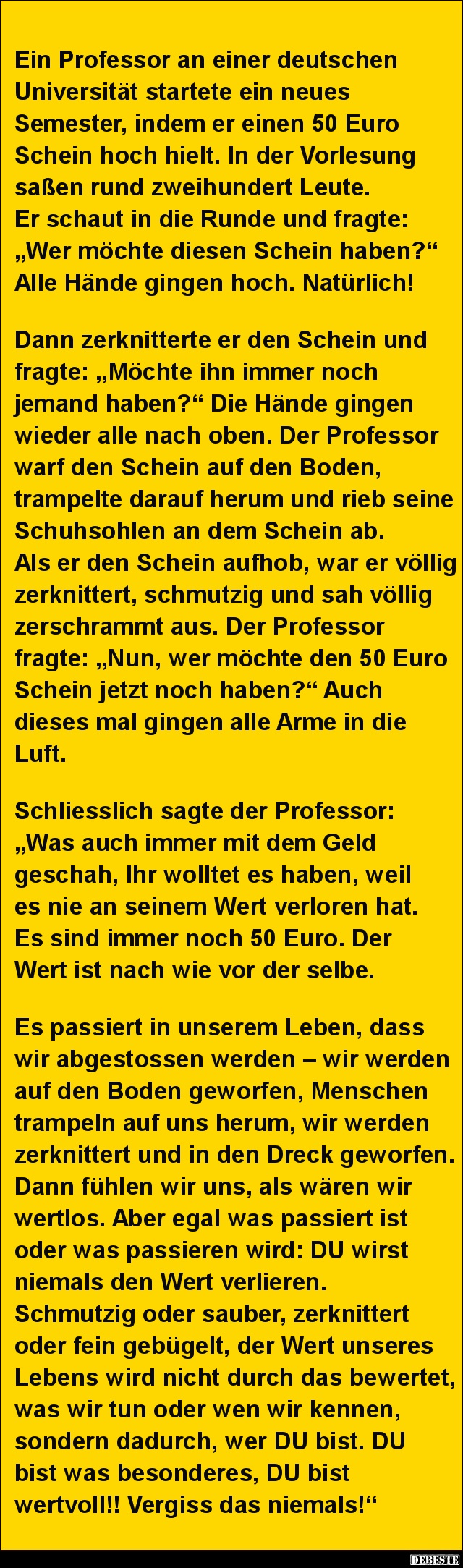 Ein Professor an einer deutschen Universität startete..