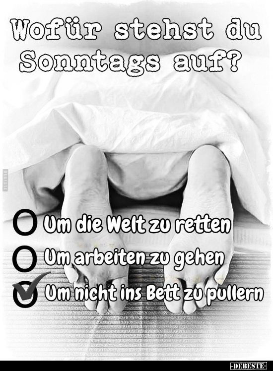 Wofür stehst du Sonntags auf?.. - Lustige Bilder | DEBESTE.de