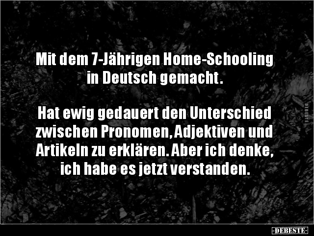 Mit dem 7-Jährigen Home-Schooling in Deutsch gemacht... - Lustige Bilder | DEBESTE.de