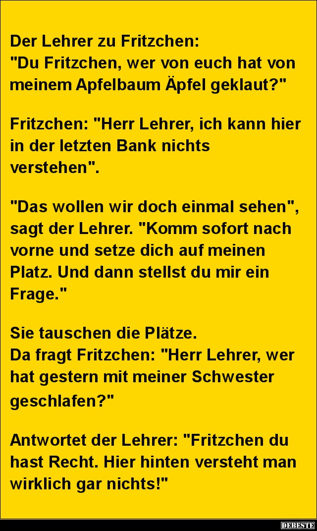 Der Lehrer zu Fritzchen.. - Lustige Bilder | DEBESTE.de