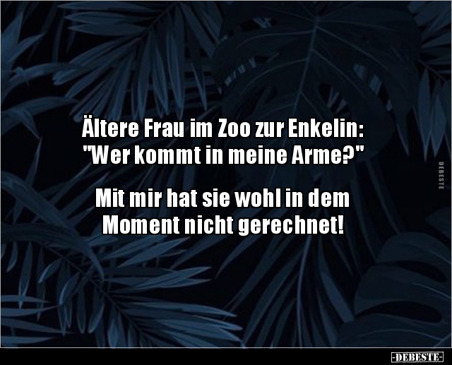 Ältere Frau im Zoo zur Enkelin: "Wer kommt in meine.." - Lustige Bilder | DEBESTE.de