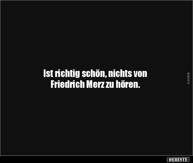 Ist richtig schön, nichts von Friedrich Merz zu hören... - Lustige Bilder | DEBESTE.de