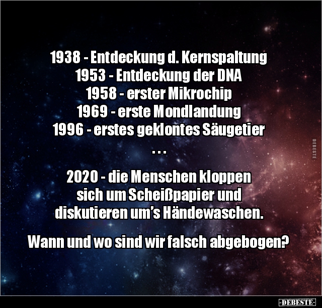 1938 - Entdeckung d. Kernspaltung, 1953 - Entdeckung der.. - Lustige Bilder | DEBESTE.de