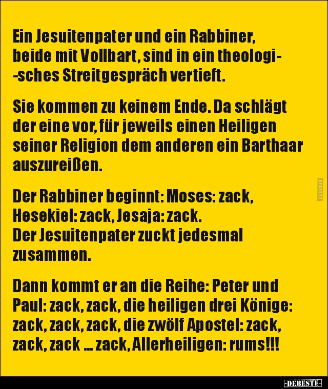 Ein Jesuitenpater und ein Rabbiner, beide mit Vollbart.. - Lustige Bilder | DEBESTE.de
