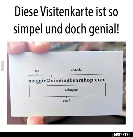 Diese Visitenkarte ist so simpel und doch genial!.. - Lustige Bilder | DEBESTE.de