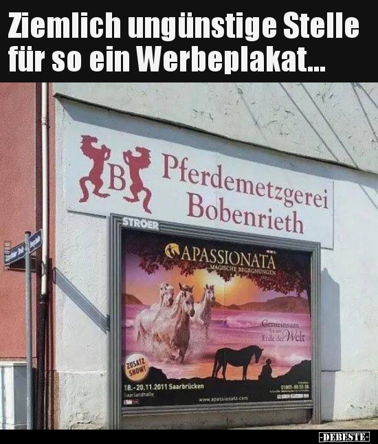Ziemlich ungünstige Stelle für so ein Werbeplakat... - Lustige Bilder | DEBESTE.de