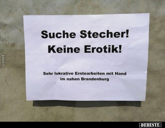 Suche Stecher! Keine Erotik.. - Lustige Bilder | DEBESTE.de