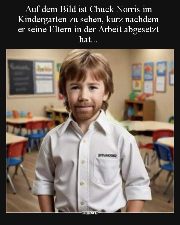 Auf dem Bild ist Chuck Norris im Kindergarten zu sehen.. - Lustige Bilder | DEBESTE.de