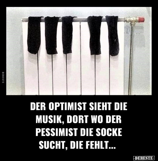 Der Optimist sieht die Musik, dort wo der Pessimist die.. - Lustige Bilder | DEBESTE.de