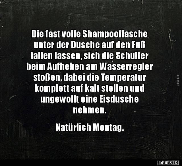 Die fast volle Shampooflasche unter der Dusche auf den.. - Lustige Bilder | DEBESTE.de