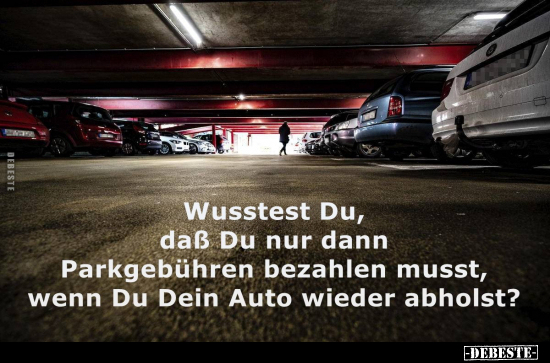 Wusstest Du, daß Du nur dann Parkgebühren bezahlen.. - Lustige Bilder | DEBESTE.de