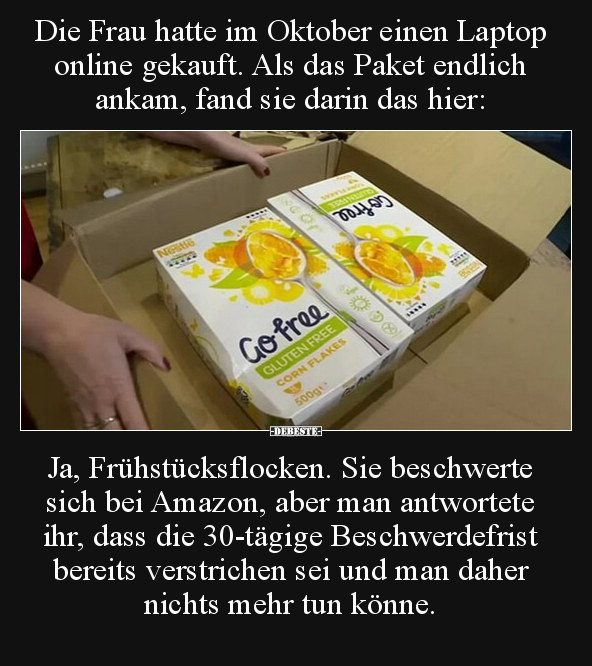 Die Frau hatte im Oktober einen Laptop online gekauft... - Lustige Bilder | DEBESTE.de