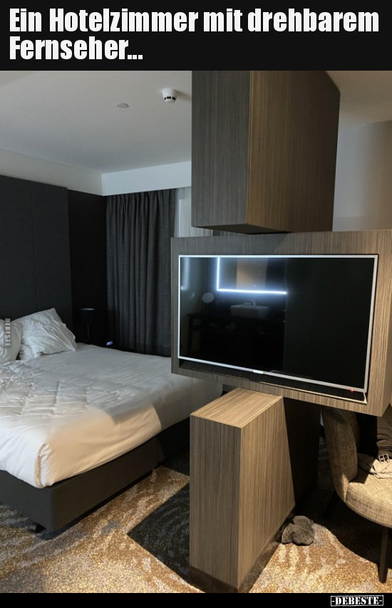 Ein Hotelzimmer mit drehbarem Fernseher... - Lustige Bilder | DEBESTE.de