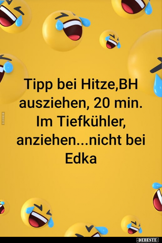 Tipp bei Hitze, BH ausziehen, 20 min. Im Tiefkühler.. - Lustige Bilder | DEBESTE.de