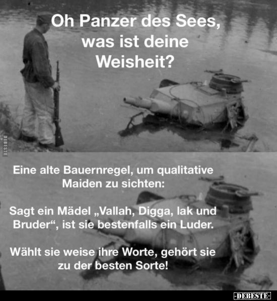 Oh Panzer des Sees, was ist deine Weisheit?.. - Lustige Bilder | DEBESTE.de