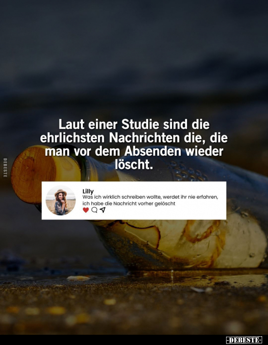 Laut einer Studie sind die ehrlichsten Nachrichten die, die.. - Lustige Bilder | DEBESTE.de