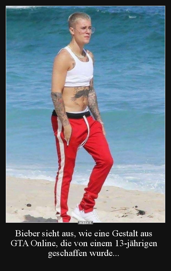 Bieber sieht aus, wie eine Gestalt aus GTA Online, die von.. - Lustige Bilder | DEBESTE.de