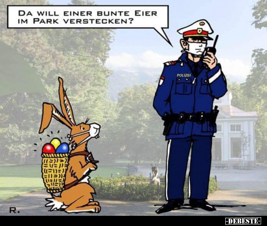 Da will einer bunte Eier im Park verstecken?.. - Lustige Bilder | DEBESTE.de