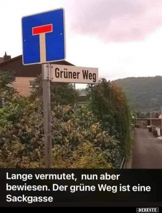 Lange vermutet, nun aber bewiesen. Der grüne Weg ist.. - Lustige Bilder | DEBESTE.de