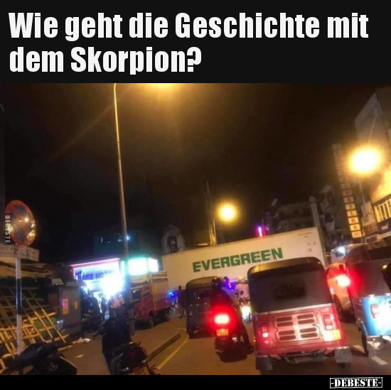 Wie geht die Geschichte mit dem Skorpion?.. - Lustige Bilder | DEBESTE.de