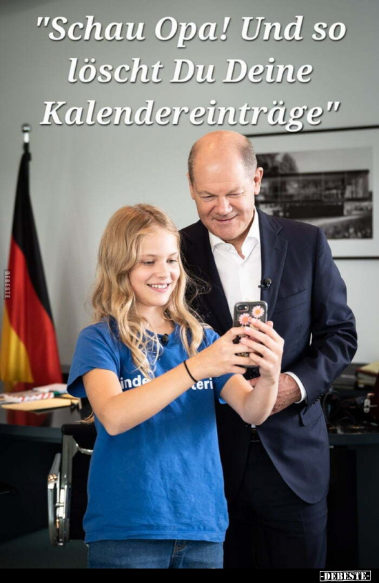 "Schau Opa! Und so löscht Du Deine Kalendereinträge".. - Lustige Bilder | DEBESTE.de