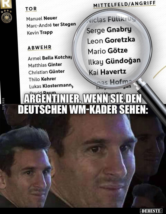 Argentinier, wenn sie den Deutschen WM-Kader sehen.. - Lustige Bilder | DEBESTE.de