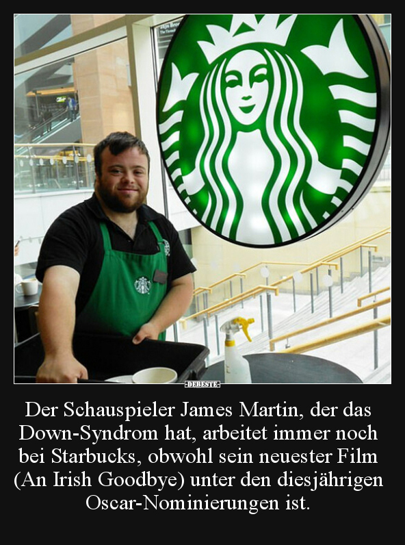 Der Schauspieler James Martin, der das Down-Syndrom hat.. - Lustige Bilder | DEBESTE.de